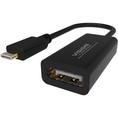 Vision USB-C to 8K DisplayPort Adaptor (DisplayPort), Video Adapter, Schwarz Vision USB-C to 8K DisplayPort Adaptor (DisplayPort), Video Adapter, Schwarz