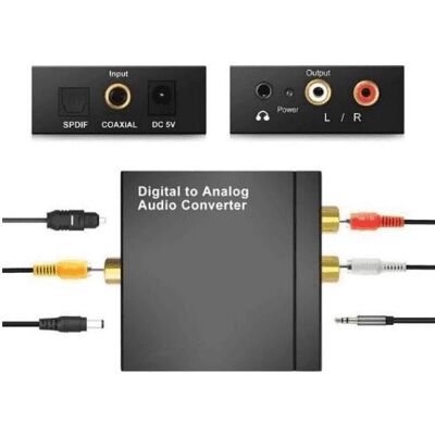 Mozo Adapter AV Mozos Toslink - RCA (Cinch) czarny (DAC01), Audio Adapter, Schwarz Mozo Adapter AV Mozos Toslink - RCA (Cinch) czarny (DAC01), Audio Adapter, Schwarz
