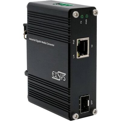 EXSYS Industrial PoE+ Media Konverter 60W, Data Converter EXSYS Industrial PoE+ Media Konverter 60W, Data Converter