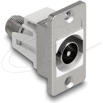 Delock Panel Mount IEC Stecker zu F Buchse silber / weiss (Antennenkabel), Antennenkabel Delock Panel Mount IEC Stecker zu F Buchse silber / weiss (Antennenkabel), Antennenkabel