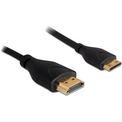 Delock HDMI (Typ A) — mini HDMI (Typ C) (1 m), Videokabel, Schwarz Delock HDMI (Typ A) — mini HDMI (Typ C) (1 m), Videokabel, Schwarz