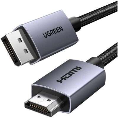 Ugreen DisplayPort — HDMI (Typ A) (3 m), Videokabel, Schwarz, Grau Ugreen DisplayPort — HDMI (Typ A) (3 m), Videokabel, Schwarz, Grau