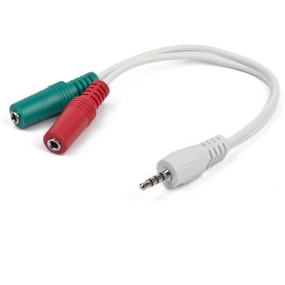 Gembird Audiokabel - 4-poliger Mini-Stecker - 20cm - Weiß Gembird Audiokabel - 4-poliger Mini-Stecker - 20cm - Weiß