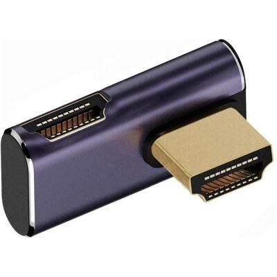 PowerGuard HDMI auf HDMI 2.1 8K 90-Grad Winkel Right Up Low Profile Adapter (HDMI), Data + Video Adapter, Grau PowerGuard HDMI auf HDMI 2.1 8K 90-Grad Winkel Right Up Low Profile Adapter (HDMI), Data + Video Adapter, Grau
