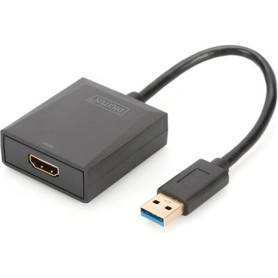 Digitus USB 3.0 auf (HDMI), Video Adapter, Schwarz Digitus USB 3.0 auf (HDMI), Video Adapter, Schwarz
