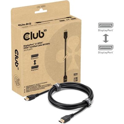 Club 3D DisplayPort – DisplayPort (3 m), Videokabel, Schwarz Club 3D DisplayPort – DisplayPort (3 m), Videokabel, Schwarz