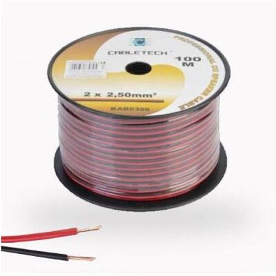 Cabletech 2,5 mm schwarzes und rotes Lautsprecherkabel (100 m, 2.50 mm²), Lautsprecherkabel, Schwarz, Rot Cabletech 2,5 mm schwarzes und rotes Lautsprecherkabel (100 m, 2.50 mm²), Lautsprecherkabel, Schwarz, Rot