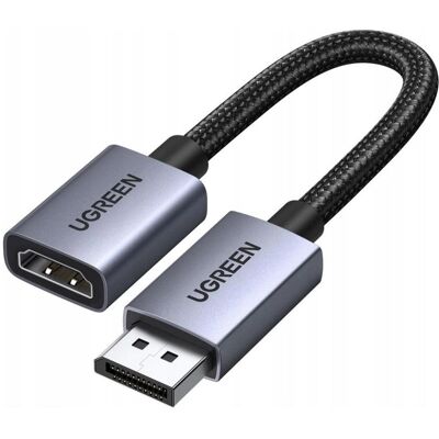 Ugreen DisplayPort — HDMI (0.20 m), Videokabel, Grau Ugreen DisplayPort — HDMI (0.20 m), Videokabel, Grau