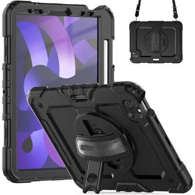 Accezz Rugged Backcover met schouderstrap iPad Air 5 (2022) / Air 4 (2020) - Zwart (Apple iPad Air 2022), Tablet Hülle, Schwarz Accezz Rugged Backcover met schouderstrap iPad Air 5 (2022) / Air 4 (2020) - Zwart (Apple iPad Air 2022), Tablet Hülle, Schwarz