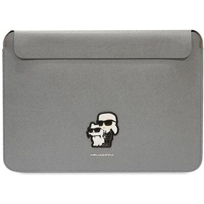 Karl Lagerfeld Sleeve KLCS14SAKCPMG 14" srebrny/silver Saffiano Karl&Choupette (14", Apple, Microsoft), Notebooktasche, Silber Karl Lagerfeld Sleeve KLCS14SAKCPMG 14" srebrny/silver Saffiano Karl&Choupette (14", Apple, Microsoft), Notebooktasche, Silber
