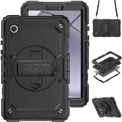 Accezz Rugged Backcover Shoulder Strap Samsung Galaxy Tab A9 8.7 inch - Zwart (Samsung Galaxy Tab A9), Tablet Hülle, Schwarz Accezz Rugged Backcover Shoulder Strap Samsung Galaxy Tab A9 8.7 inch - Zwart (Samsung Galaxy Tab A9), Tablet Hülle, Schwarz