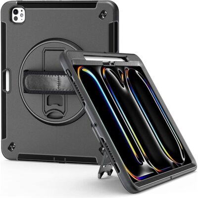 JT Berlin Rugged Kickstand & Handstrap Case Apple iPad Pro 13 2024 schwarz bulk (30016) (Apple iPad Pro 13 2024, Apple iPad Pro 13 2025), Tablet Hülle, Schwarz JT Berlin Rugged Kickstand & Handstrap Case Apple iPad Pro 13 2024 schwarz bulk (30016) (Apple iPad Pro 13 2024, Apple iPad Pro 13 2025), Tablet Hülle, Schwarz
