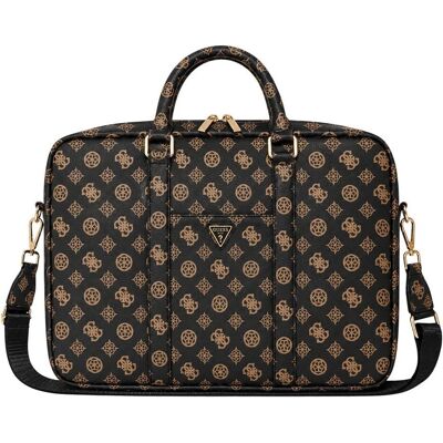 Guess Bag 4G Peony Front Pocket Zipper Triangle Logo 16" black (16"), Notebooktasche, Schwarz Guess Bag 4G Peony Front Pocket Zipper Triangle Logo 16" black (16"), Notebooktasche, Schwarz