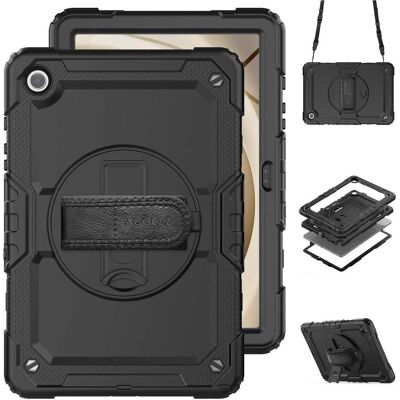 Accezz Rugged Backcover Shoulder Strap Samsung Galaxy Tab A9 Plus - Zwart (Samsung Galaxy Tab A9+), Tablet Hülle, Schwarz Accezz Rugged Backcover Shoulder Strap Samsung Galaxy Tab A9 Plus - Zwart (Samsung Galaxy Tab A9+), Tablet Hülle, Schwarz