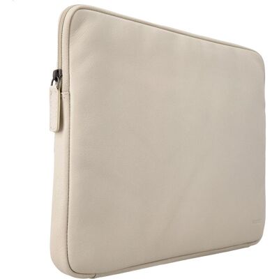 Accezz Laptoptasche aus Leder mit Reissverschluss (14", Universal), Notebooktasche, Beige Accezz Laptoptasche aus Leder mit Reissverschluss (14", Universal), Notebooktasche, Beige