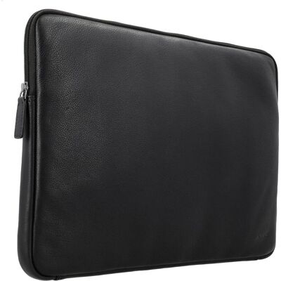 Accezz Leder-Laptoptasche mit Reissverschluss (14", Universal), Notebooktasche, Schwarz Accezz Leder-Laptoptasche mit Reissverschluss (14", Universal), Notebooktasche, Schwarz