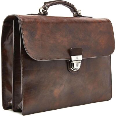 Castelijn & Beerens Rien Cognac RFID Leder Aktentasche - 17.32" Castelijn & Beerens Rien Cognac RFID Leder Aktentasche - 17.32"