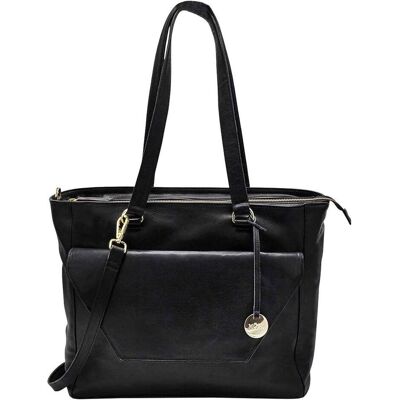 MSZ Dames Laptoptas / Werktas / Laptoptas / Schoudertas - Leer - - Slangenprint - Denise - zwart (15.60"), Notebooktasche, Schwarz MSZ Dames Laptoptas / Werktas / Laptoptas / Schoudertas - Leer - - Slangenprint - Denise - zwart (15.60"), Notebooktasche, Schwarz