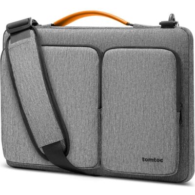 tomtoc - Defender Laptop Briefcase (A42D3G3) - with Shoulder Strap and Small Card Pocket, 14" - Gray (14.40", Apple, Universal), Notebooktasche, Grau tomtoc - Defender Laptop Briefcase (A42D3G3) - with Shoulder Strap and Small Card Pocket, 14" - Gray (14.40", Apple, Universal), Notebooktasche, Grau