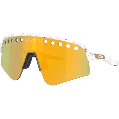 Oakley, Unisex, Sportbrille, Sutro Lite Sweep - Prizm - Fahrradbrille (MVDP Rot, Rot/Gold Splatter, Prizm 24k), Bronze, Weiss Oakley, Unisex, Sportbrille, Sutro Lite Sweep - Prizm - Fahrradbrille (MVDP Rot, Rot/Gold Splatter, Prizm 24k), Bronze, Weiss