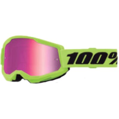 100%, Jungen, Sportbrille, Strata 2 Junior Goggle Neon Yellow - Mirror Pink Lens (Yellow Fluo, Mirror Pink), Gelb 100%, Jungen, Sportbrille, Strata 2 Junior Goggle Neon Yellow - Mirror Pink Lens (Yellow Fluo, Mirror Pink), Gelb