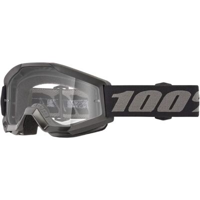 100%, Jungen, Sportbrille, Strata Mini Goggle - Clear Lens (Black, Clear), Schwarz, Transparent 100%, Jungen, Sportbrille, Strata Mini Goggle - Clear Lens (Black, Clear), Schwarz, Transparent
