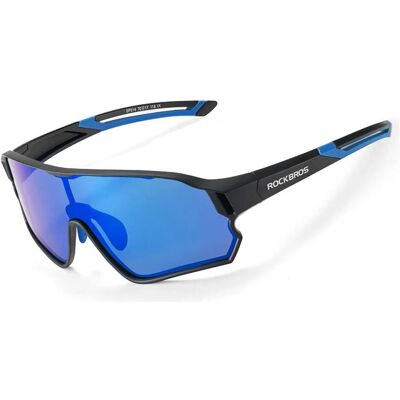 Rockbros, Jungen, Sportbrille, 14110009001 polarized cycling glasses for children 8-14 years old - black and blue (Black, Blau, Black, Blau), Schwarz, Blau Rockbros, Jungen, Sportbrille, 14110009001 polarized cycling glasses for children 8-14 years old - black and blue (Black, Blau, Black, Blau), Schwarz, Blau