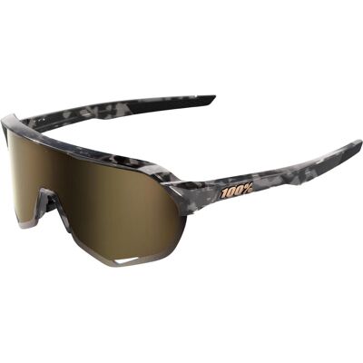 100%, Damen, Sportbrille, S2 (Gloss Black Havana, soft gold mirror), Gold, Schwarz 100%, Damen, Sportbrille, S2 (Gloss Black Havana, soft gold mirror), Gold, Schwarz