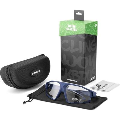 Rockbros, Unisex, Sportbrille, SP216BL photochromic UV400 cycling glasses - blue (Black, Blau, Blau), Blau Rockbros, Unisex, Sportbrille, SP216BL photochromic UV400 cycling glasses - blue (Black, Blau, Blau), Blau