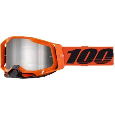 100 % Racecraft 2 Orange Fluo - Iridium Silber Motorradmaske 100 % Racecraft 2 Orange Fluo - Iridium Silber Motorradmaske