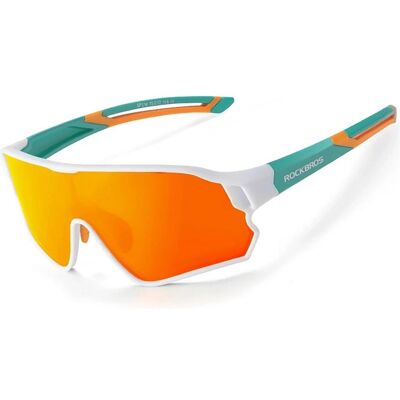 Rockbros, Jungen, Sportbrille, 14110009003 polarized cycling glasses for children 8-14 years old - green and white (Green, Weiss, Green, Weiss), Mehrfarbig Rockbros, Jungen, Sportbrille, 14110009003 polarized cycling glasses for children 8-14 years old - green and white (Green, Weiss, Green, Weiss), Mehrfarbig