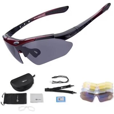 Rockbros, Sportbrille, 10001 polarisierende Fahrradbrille – Schwarz und Rot (Schwarz und Rot, Schwarz und Rot), Mehrfarbig, Schwarz, Rot Rockbros, Sportbrille, 10001 polarisierende Fahrradbrille – Schwarz und Rot (Schwarz und Rot, Schwarz und Rot), Mehrfarbig, Schwarz, Rot