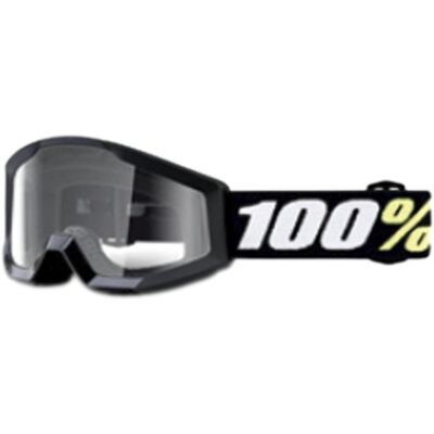 100%, Jungen, Sportbrille, Strata Mini Goggle - Clear Lens (Black, Clear), Schwarz, Transparent 100%, Jungen, Sportbrille, Strata Mini Goggle - Clear Lens (Black, Clear), Schwarz, Transparent
