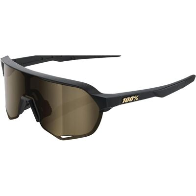 100%, Unisex, Sportbrille, S2 Matte Black Soft Gold Mirror Lens (Black, Matte Black, Gold), Schwarz 100%, Unisex, Sportbrille, S2 Matte Black Soft Gold Mirror Lens (Black, Matte Black, Gold), Schwarz