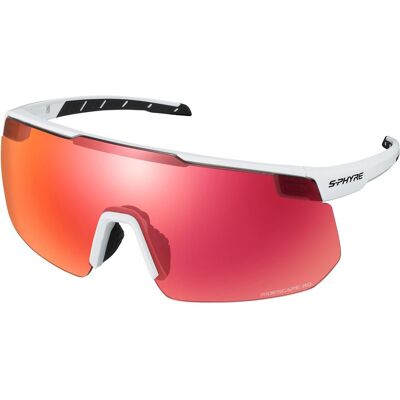 Shimano Herren, Sportbrille, Unisex Brille S-PHYRE RD m (Matte Extra White, Ridescape Route), Rot Shimano Herren, Sportbrille, Unisex Brille S-PHYRE RD m (Matte Extra White, Ridescape Route), Rot