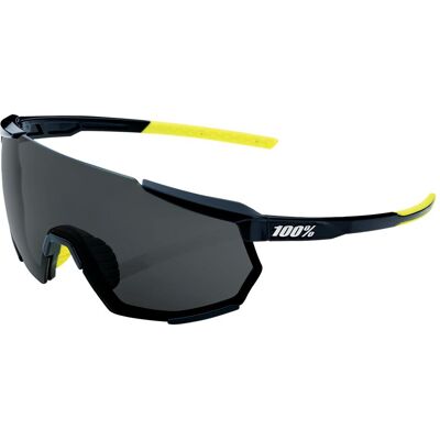 100%, Unisex, Sportbrille, Sportbrille Racetrap 3.0 Gloss Black/Smoke (Black Yellow, Gloss Black, Smoke), Schwarz 100%, Unisex, Sportbrille, Sportbrille Racetrap 3.0 Gloss Black/Smoke (Black Yellow, Gloss Black, Smoke), Schwarz