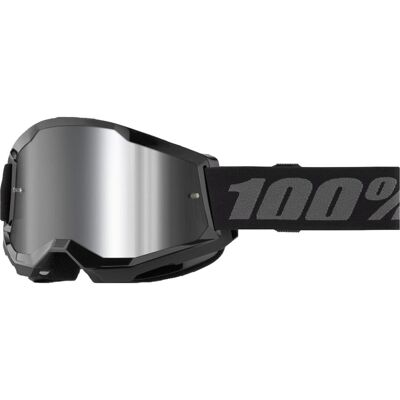 100%, Unisex, Sportbrille, Strata 2 (Black, Mirror Silver), Schwarz 100%, Unisex, Sportbrille, Strata 2 (Black, Mirror Silver), Schwarz