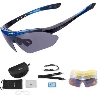 Rockbros, Sportbrille, 10007 polarisierende Fahrradbrille – Schwarz und Blau (Black, Blau, Black, Blau), Blau, Schwarz Rockbros, Sportbrille, 10007 polarisierende Fahrradbrille – Schwarz und Blau (Black, Blau, Black, Blau), Blau, Schwarz