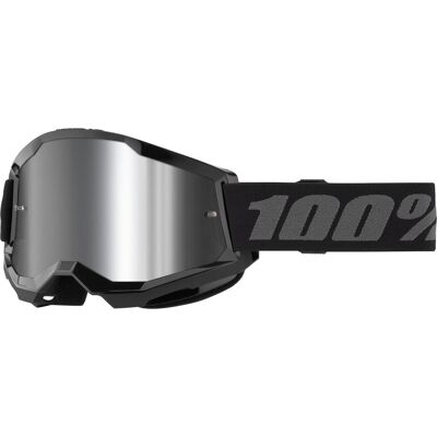 100%, Unisex, Sportbrille, Strata 2 Junior (Black, Mirror Silver), Schwarz 100%, Unisex, Sportbrille, Strata 2 Junior (Black, Mirror Silver), Schwarz