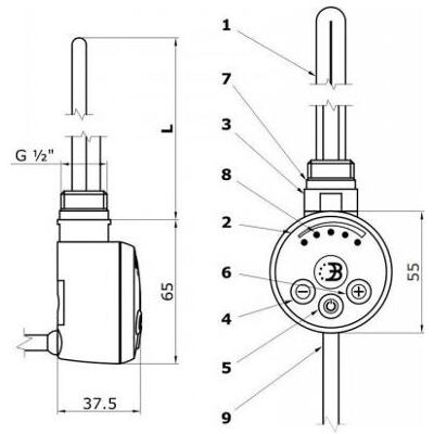 Mert - Thermostat Regler MEG für Handtuchheizkörper, inklusive Heizpatrone 1000W, Weiss, Thermostat, Weiss Mert - Thermostat Regler MEG für Handtuchheizkörper, inklusive Heizpatrone 1000W, Weiss, Thermostat, Weiss