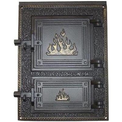 Metnetus DOUBLE FIREPLACE DOORS LT-1 390X290, Heizkörper, Schwarz Metnetus DOUBLE FIREPLACE DOORS LT-1 390X290, Heizkörper, Schwarz