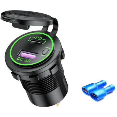 Swaytronic QC 3.0 USB Buchse 60W ohne Beleuchtung, Staubsaugerbeutel Swaytronic QC 3.0 USB Buchse 60W ohne Beleuchtung, Staubsaugerbeutel