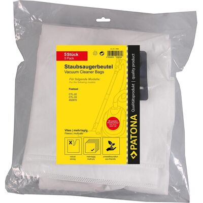 Patona 5 Staubsaugerbeutel mehrlagig Vlies f. Festool CTL-22 CTL-33 452970, Staubsaugerbeutel Patona 5 Staubsaugerbeutel mehrlagig Vlies f. Festool CTL-22 CTL-33 452970, Staubsaugerbeutel