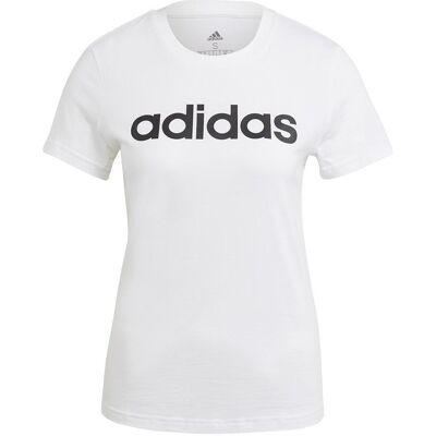 Adidas Damen, Sportshirt, Essentials Slim Logo Damen T-Shirt (L), Weiss, L Adidas Damen, Sportshirt, Essentials Slim Logo Damen T-Shirt (L), Weiss, L