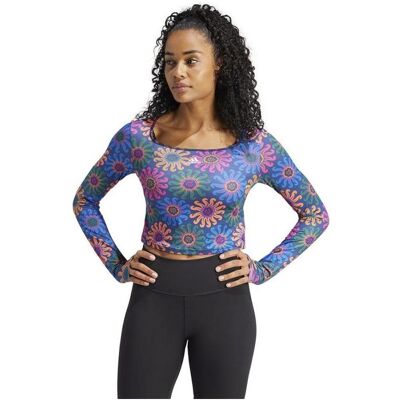 Adidas Damen, Sportshirt, Farm Crop T-Shirt (XS), Mehrfarbig, XS Adidas Damen, Sportshirt, Farm Crop T-Shirt (XS), Mehrfarbig, XS