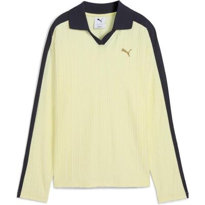 Puma Damen, Sportshirt, T7 Relaxed Long Sleeve Polo (S), Gelb, S Puma Damen, Sportshirt, T7 Relaxed Long Sleeve Polo (S), Gelb, S