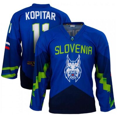 HZS, Herren, Fussballtrikot, Fan-Trikot der slowenischen Hockey-Nationalmannschaft – BLAU (M, Ohne Name) (M), Blau, M HZS, Herren, Fussballtrikot, Fan-Trikot der slowenischen Hockey-Nationalmannschaft – BLAU (M, Ohne Name) (M), Blau, M