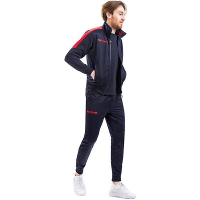 Givova, Unisex, Trainingsjacken, Tuta Revolution Trainingsanzug marineblau-rot TR033 0412 XL (XL), Blau, Rot, XL Givova, Unisex, Trainingsjacken, Tuta Revolution Trainingsanzug marineblau-rot TR033 0412 XL (XL), Blau, Rot, XL