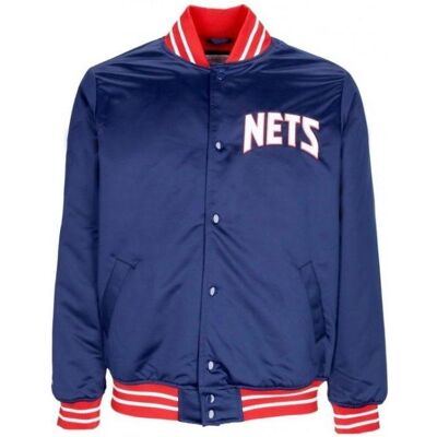 Mitchell & Ness, Herren, Leichte Jacken, NBA Heavyweight Satinjacke New Jersey Nets, Blau, (S) Mitchell & Ness, Herren, Leichte Jacken, NBA Heavyweight Satinjacke New Jersey Nets, Blau, (S)