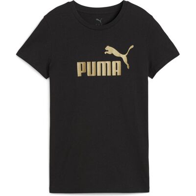 Puma Damen, Sportshirt, ESS METALLIC No. 1 Logo Tee (L), Schwarz, Gold, L Puma Damen, Sportshirt, ESS METALLIC No. 1 Logo Tee (L), Schwarz, Gold, L